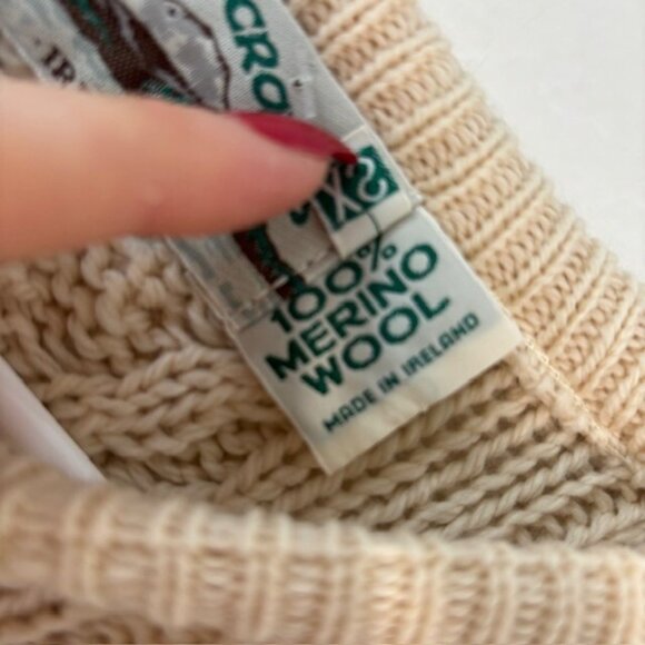 Aran Crafts Sweater Womens XS Wool Pullover Cable Knit Ivory Ireland - Picture 3 of 5
